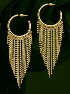 Rubans 18KT Gold-Plated Multi-Layer Chain Fringe Hoop Earrings