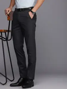 Louis Philippe Men Checked Super Slim Fit Trousers