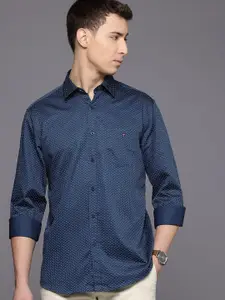 Louis Philippe Sport Pure Cotton Slim Fit Geometric Printed Casual Shirt