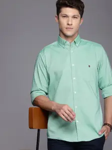 Louis Philippe Sport Slim Fit Button-Down Collar Pure Cotton Casual Shirt