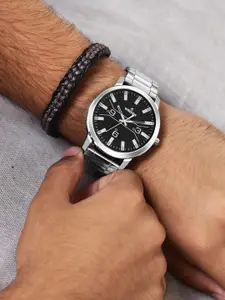 WROGN Men Patterned Dial & Bracelet Style Straps Analogue Watch WRNWJ24 Set-01