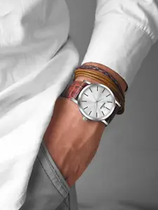 WROGN Men Patterned Dial & Leather Straps Analogue Watch WRNWJ24 Set-12