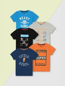 max Boys Pack of 5 Graphic Printed T-shirt