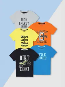 max Boys Pack of 5 Graphic Printed T-shirt