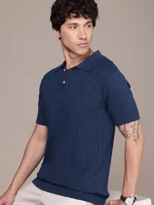 French Connection Knitted Polo Collar Bio Finish T-shirt
