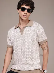 French Connection Knitted Polo Collar Bio Finish T-shirt