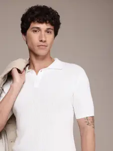 French Connection Knitted Polo Collar Bio Finish T-shirt