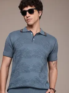 French Connection Knitted Polo Collar Bio Finish T-shirt