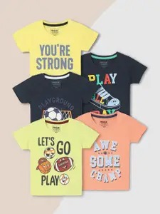 max Boys Pack of 5 Graphic Printed T-shirt