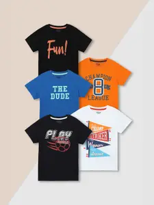 max Boys Pack of 5 Graphic Printed T-shirt