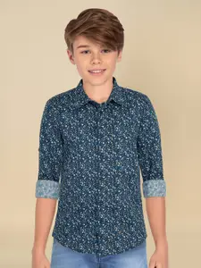 Allen Solly Junior Boys Spread Collar Floral Printed Cotton Slim Fit Casual Shirt