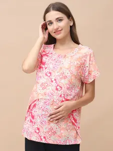 Secret Wish Printed Maternity Nursing Top