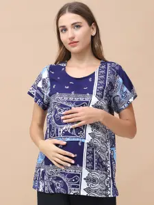 Secret Wish Paisley Printed Maternity Top