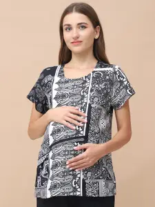 Secret Wish Women Printed Maternity Top
