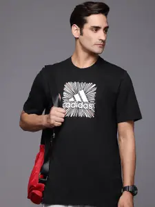 ADIDAS Logo Printed Pure Cotton Sports T-shirt