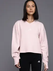 ADIDAS All Szn Ribbed V-neck Sweatshirt