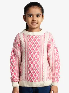 Ed-a-Mamma Girls Cable Knit Cotton Pullover