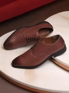 LOUIS STITCH Men Tan Premium Egyptian Crust Leather Formal Derbys