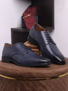 LOUIS STITCH Men Blue Premium Egyptian Crust Leather Formal Derbys