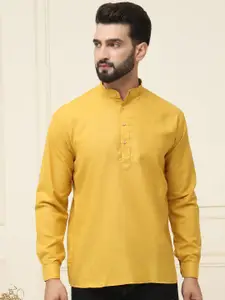 SOJANYA Band Collar Cuffed Sleeves Straight Kurta