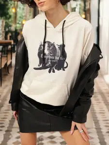 DressBerry Printed Hooded Sweatshirt