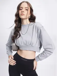 DressBerry Upturn Stitch Crop Sweatshirt