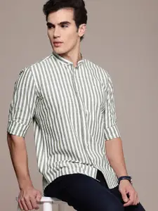 French Connection Men Smart Slim Fit Pure Cotton Slub Casual Shirt
