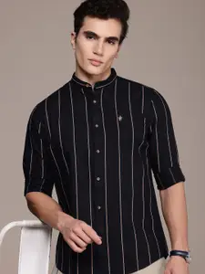 French Connection Men Smart Slim Fit Striped Pure Cotton Casual Shirt