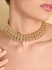ToniQ Gold-Plated Beaded Choker Necklace