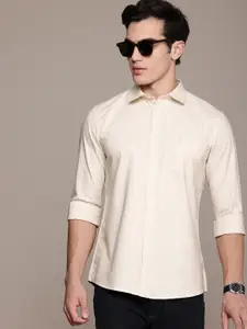 French Connection Men Spread Collar Smart Slim Fit Pure Cotton Casual Shirt