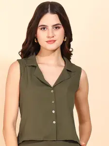 Murcia Women Original Cuban Collar Solid Casual Shirt