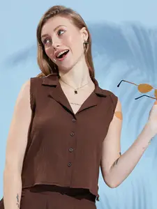 Murcia Women Original Cuban Collar Solid Casual Shirt