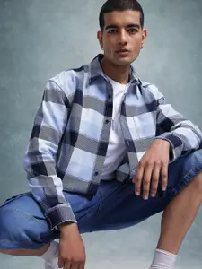 The Roadster Life Co. Twill Windowpane Checked Casual Shirt