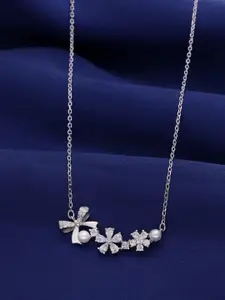 KAI JEWEL Rhodium Plated 92.5 Sterling Silver Cubic Zirconia Necklace