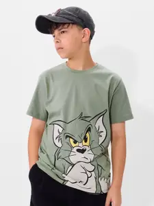 The Souled Store Boys Graphic Printed Round Neck Cotton T-shirt