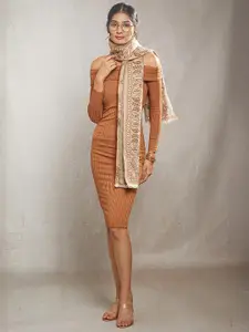 CrossKulture Women Self Design Tasselled Scarf