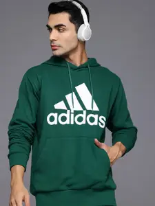 ADIDAS Big Logo Print French Terry Relaxed Hooded Sweatshirt