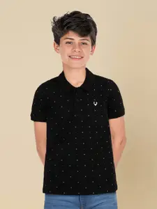 Allen Solly Junior Boys Geometric Printed Polo Collar Cotton T-shirt