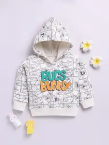 YK X Tinyo Infant Boys Bugs Bunny Printed Hooded Fleece Sweatshirt