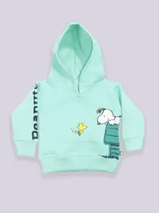 YK X Tinyo Infant Boys Peanuts Printed Fleece Hooded Sweatshirt