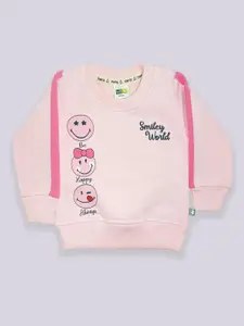 YK X Tinyo Infant Girls Smiley Printed Fleece Sweatshirt