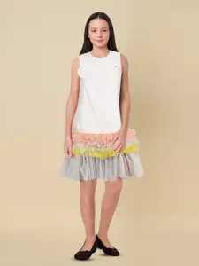 Allen Solly Junior Girls Ruffled A-Line Cotton Dress