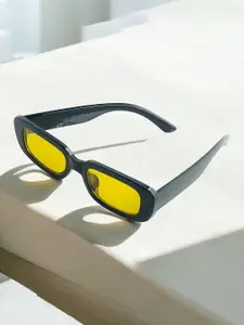 DressBerry Women Rectangle Sunglasses with UV Protected Lens Kendall Yellow