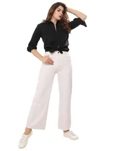 THIRD QUADRANT Women Jean Wide Leg High-Rise Jeans