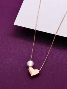 KAI JEWEL 92.5 Sterling Silver Rose Gold-Plated Cubic Zirconia Necklace