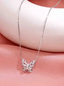 KAI JEWEL 92.5 Sterling Silver Rhodium-Plated Cubic Zirconia Necklace