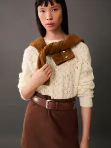 MANGO Open Knit Pullover