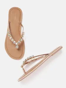 Lino Perros Women Embellished Open Toe Flats
