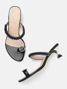 Lino Perros Embellished One-Toe Kitten Heels