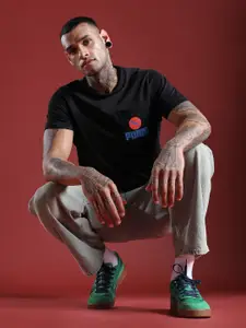 Puma ESS Pocket Logo Printed Pure Cotton Pocket Slim Fit T-shirt